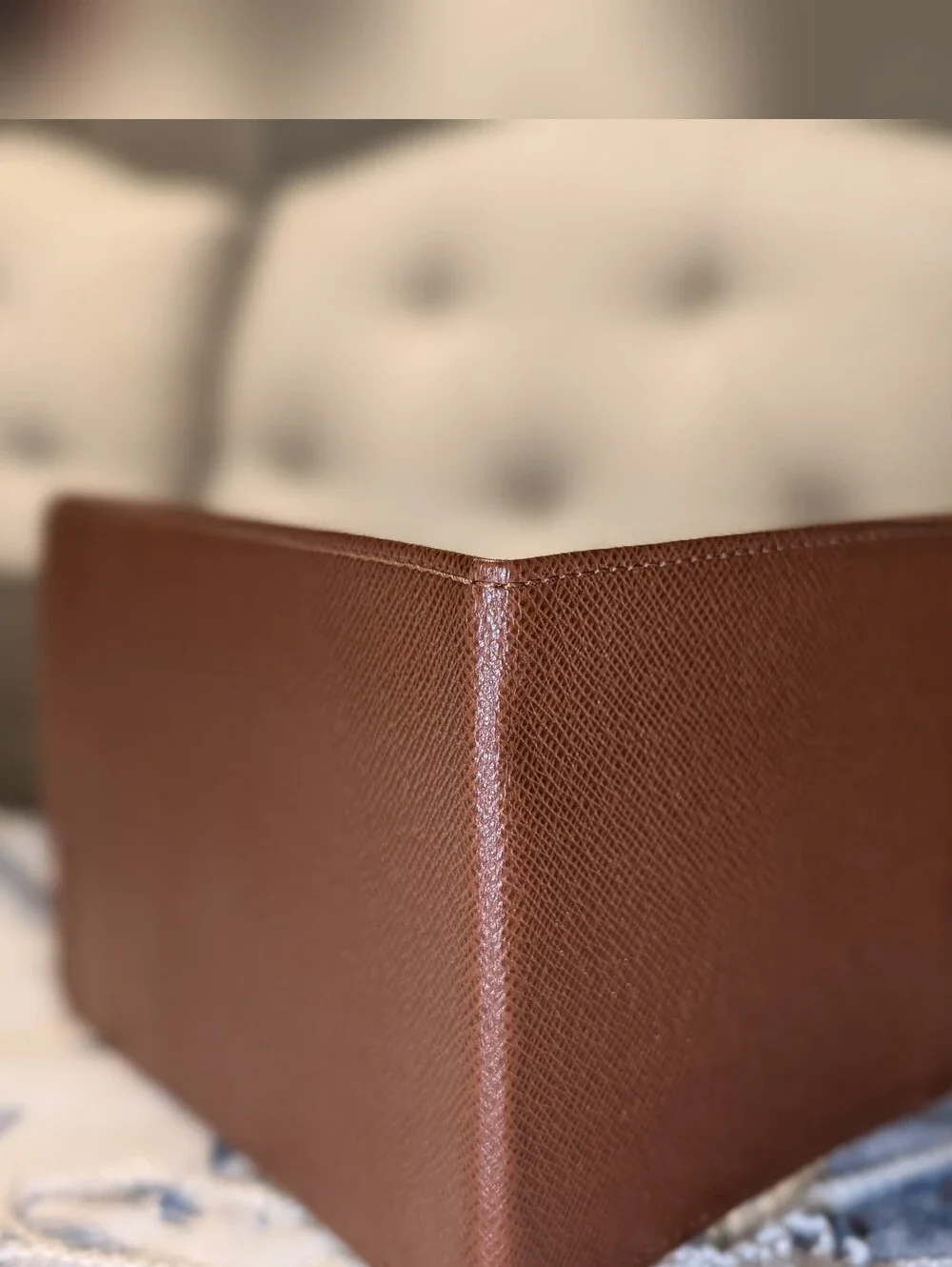 Authentic Vintage Louis Vuitton Taiga Leather Card Holder In Brown Unisex